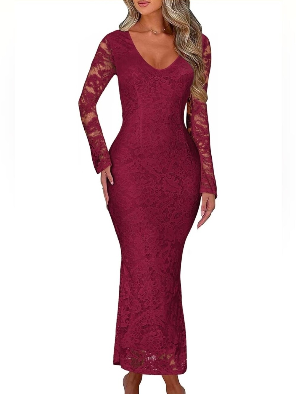 NWT EKalily Women Formal Dresses Elegant Floral Lace Mermaid Maxi Evening Dress